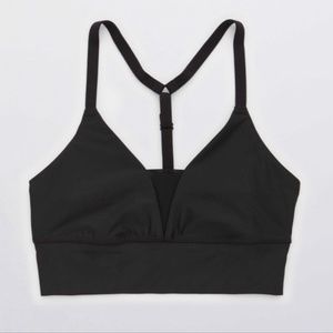 NEW Offline by Aerie American Eagle Shine Racerback Sports Bra Black Small